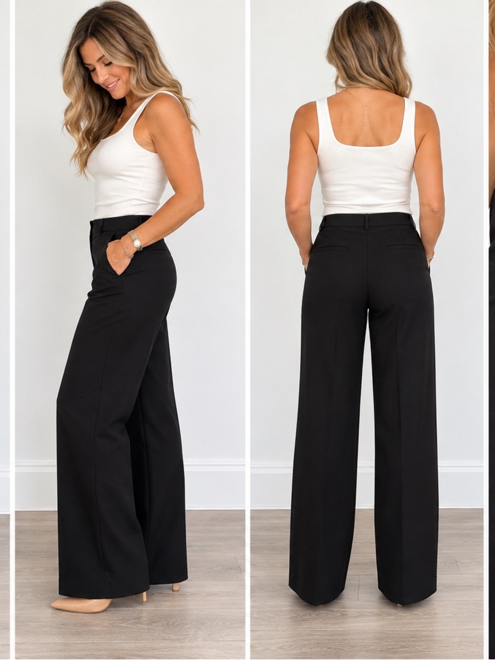 J. Crew Black Wide-Leg Dress Pants
